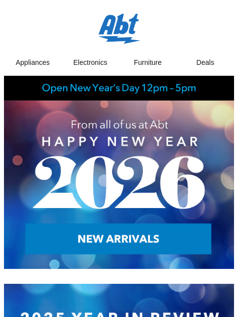 abt newsletter: Happy New Year from Abt