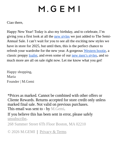 mgemi newsletter: You Get A First Look At New Markdowns