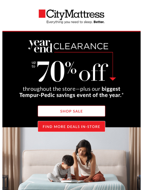 citymattress newsletter: Start the New Year with the Biggest Tempur-Pedic S...