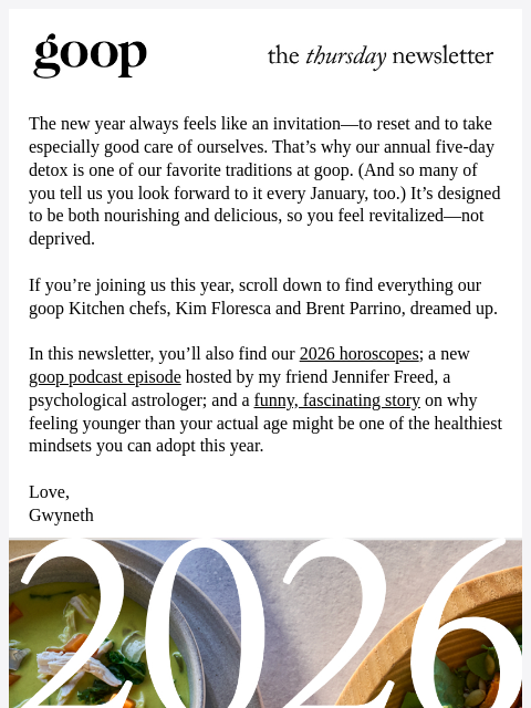 goop newsletter: the Thursday newsletter