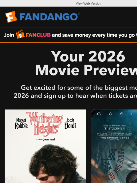 fandango newsletter: Your 2026 Movie Preview