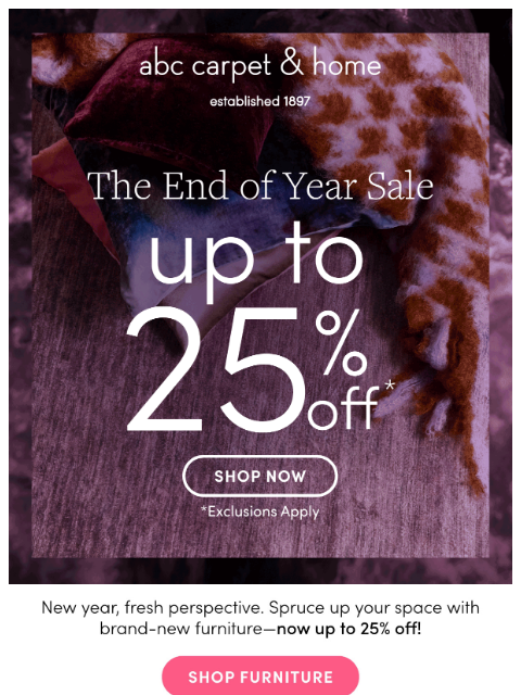 abchome newsletter: Happy New...Furniture!