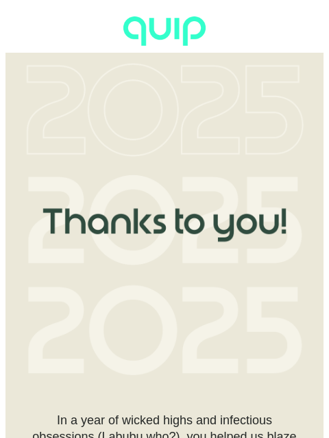 getquip newsletter: One last look at 2025 👀