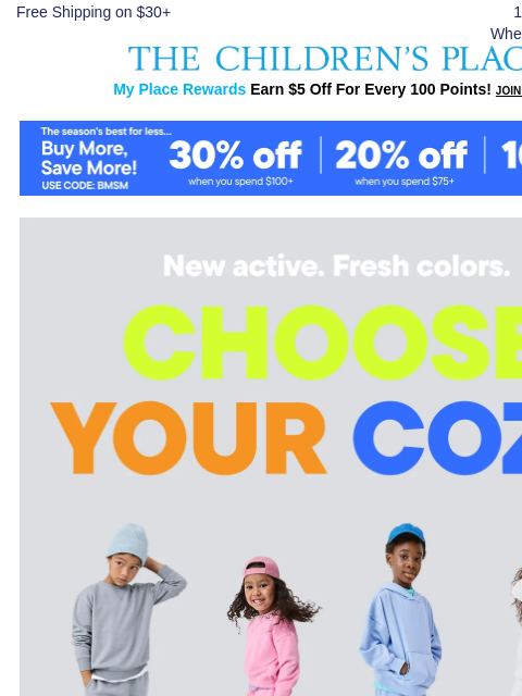 childrensplace newsletter: New Year. New Active. New Colors. 🍊🫐🍧 