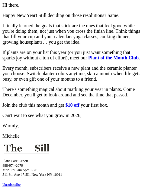 thesill newsletter: One resolution that delivers all year