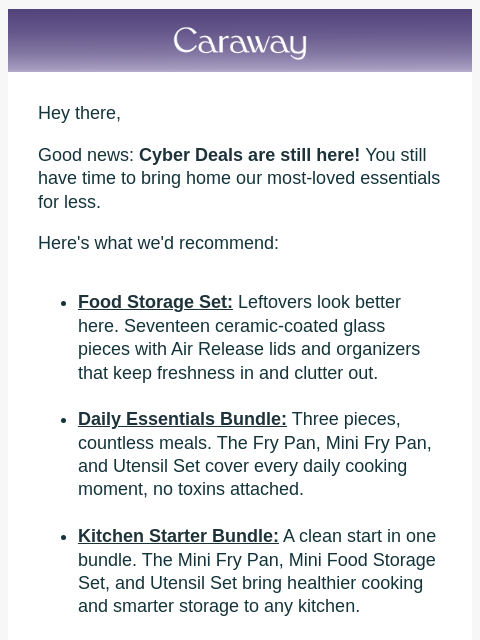 carawayhome newsletter: EXTENDED: Up to 25% Off Sitewide