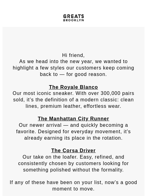 greatsbrand newsletter: Start the year on the right foot