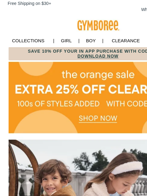 gymboree newsletter: 🔔 Don't Miss EXTRA 25% Off Clearance Styles 🔔