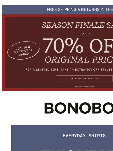bonobos newsletter: Everyday Shirts to Wear, Well, Every Day