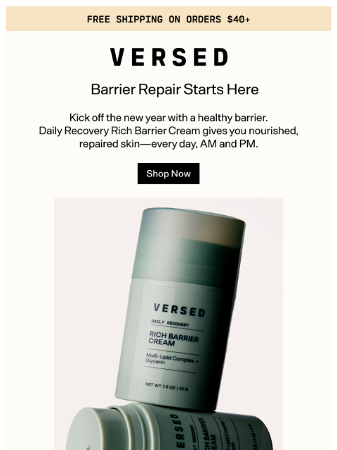 versedskin newsletter: Start the Year With a Stronger Barrier