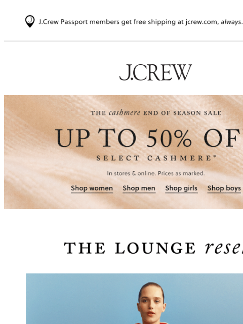 jcrew newsletter: The sweats re-set