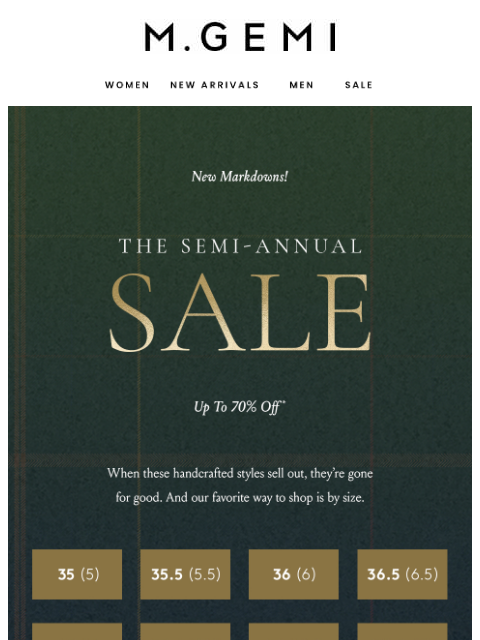 mgemi newsletter: Your Size Is Inside (And Up To 70% Off)