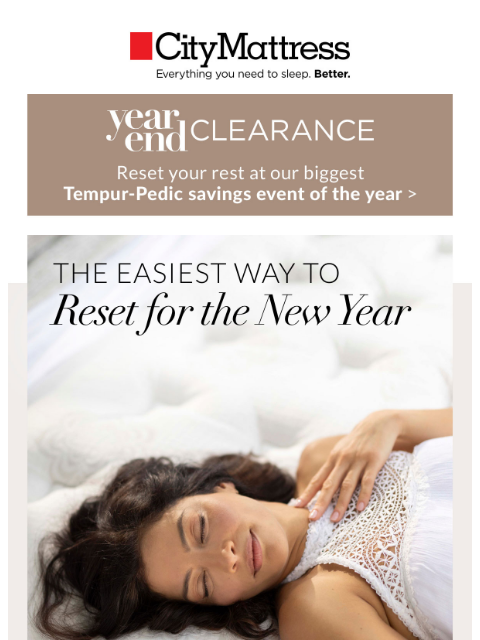 citymattress newsletter: Your easiest New Year reset starts with sleep