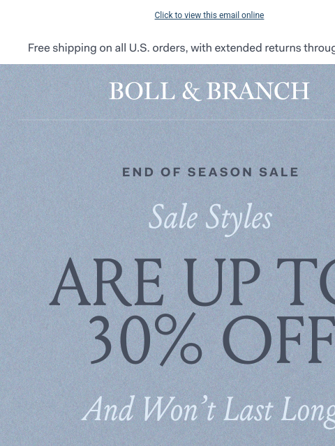 bollandbranch newsletter: Ending soon: up to 30% off ❗