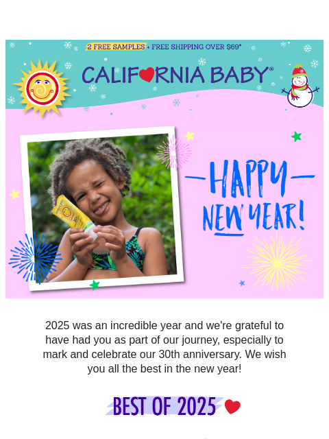 californiababy newsletter: Happy 2026 From California Baby ♥️
