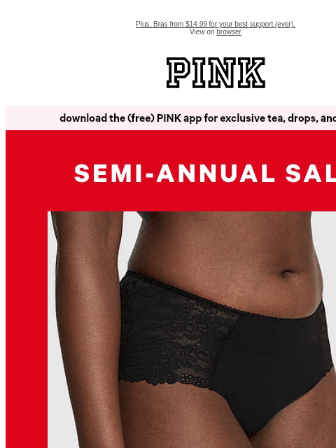 vspink newsletter: Your Fave Pairs from $4.99 or 5/$19.99 🩲