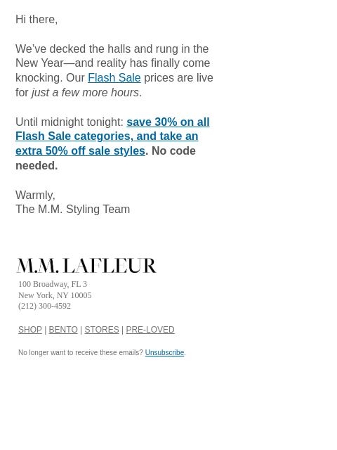 mmlafleur newsletter: Final Hours: Shop the Flash Sale Roundup