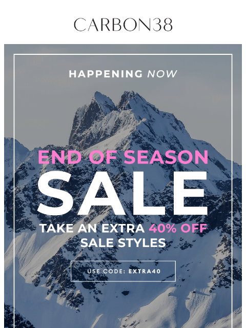 carbon38 newsletter: The End Of Season Sale