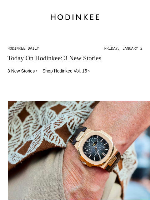 hodinkee newsletter: Hodinkee Daily | 01/02/2026