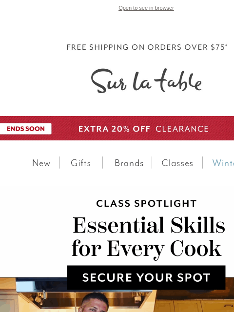 surlatable newsletter: These January classes are filling up fast!