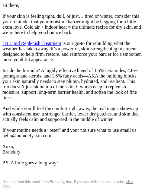 brandefyskin newsletter: Your winter skin barrier needs this…