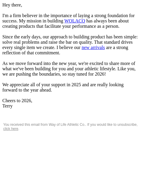 wolaco newsletter: A note from our founder