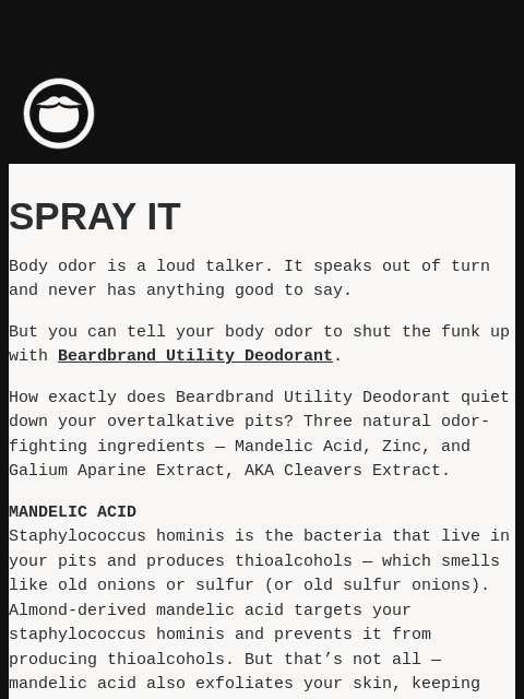 beardbrand newsletter: Spray It, Don’t Say It