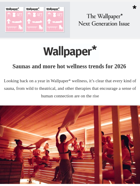 futureplc newsletter: The year of the sauna: wellness in 2026