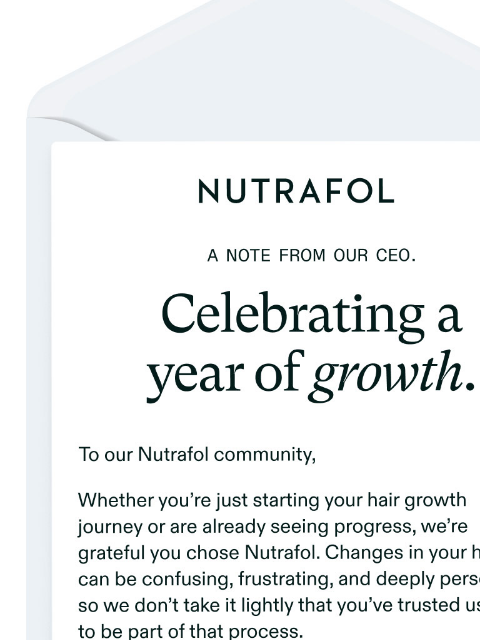 nutrafol newsletter: A message of gratitude from our CEO.