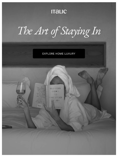 italic newsletter: The Art of Staying In.