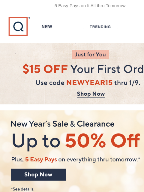 qvcemail newsletter: Hurry! New Year's Sale & Clearance