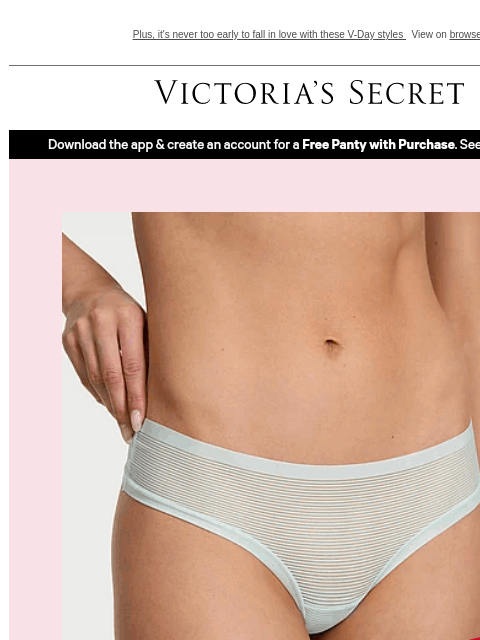 victoriassecret newsletter: Not a Typo: Panties from $4.99