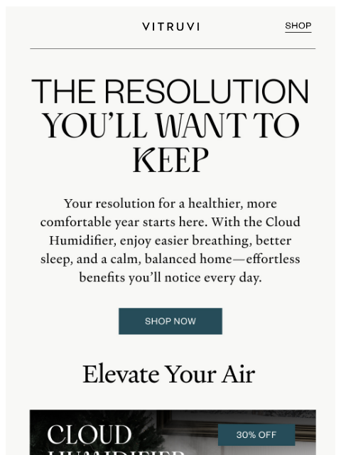 vitruvi newsletter: 30% Off Your New Years Resolution 🛌
