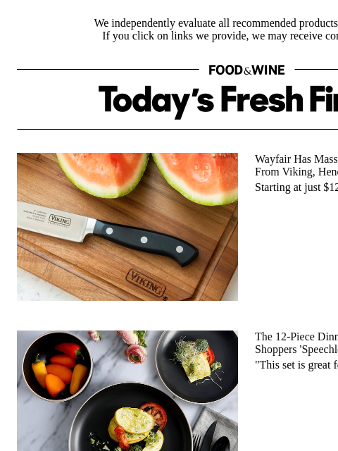 foodandwine newsletter: Score! This Modern Dinnerware Set Is Under $40 Tod...