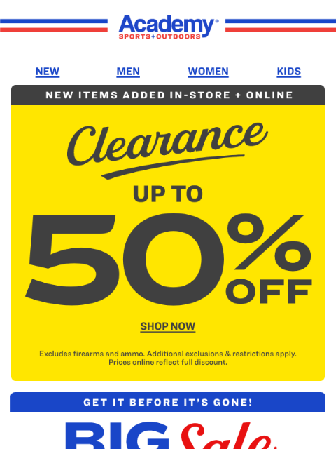 academy newsletter: Ends Tomorrow! Shop Our Big Year End Sale