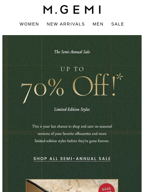 mgemi newsletter: Limited-Edition Styles On Sale