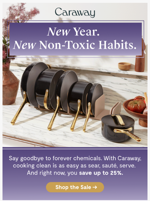 carawayhome newsletter: Cookware That Fits Your Resolutions