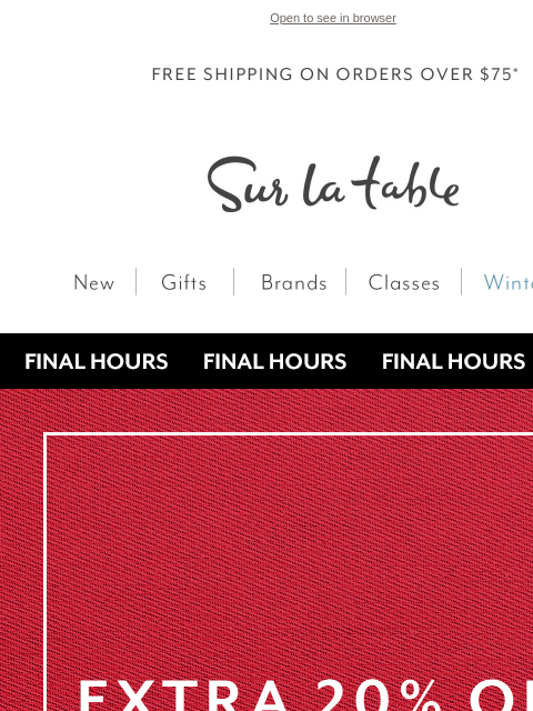 surlatable newsletter: 🤯 Our sale is on sale! Ends tonight!