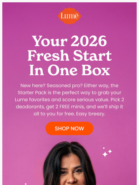 lumedeodorant newsletter: Start 2026 right with the Starter Pack 🏁