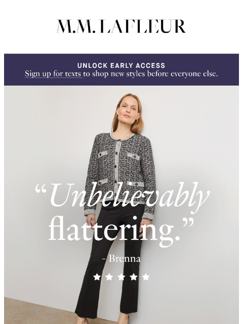 mmlafleur newsletter: The pants we receive love letters about.