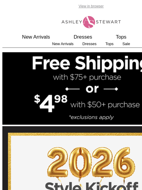 ashleystewart newsletter: 50% OFF ENTIRE SITE 🥳