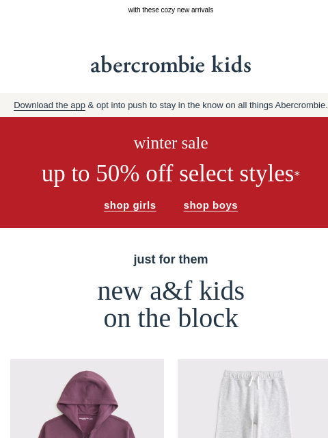 abercrombie newsletter: winter temps have met their match