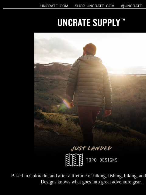 uncrate newsletter: Just Landed / Topo Designs
