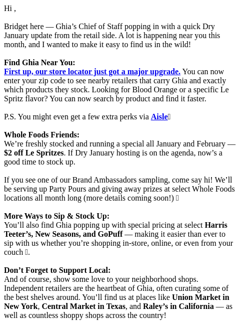 drinkghia newsletter: Your Dry January Retail Guide 🛒✨