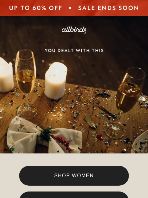 allbirds newsletter: Up To 60% Off Makes Up For A Lot 😅