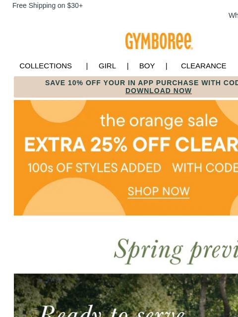 gymboree newsletter: Ready, Set, Clearance! 🙌 Extra 25% Off w/ code TA...