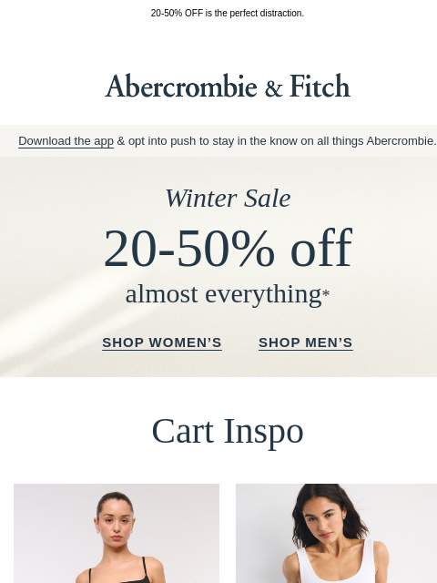abercrombie newsletter: Ignoring that it's Monday tomorrow.