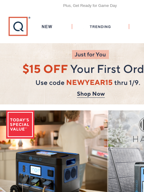 qvcemail newsletter: Stormy Weather Calls for HALO + Get $15 Off