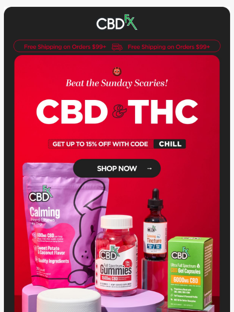 cbdfx newsletter: Smack the Sunday Scaries with CBD & THC! 👹