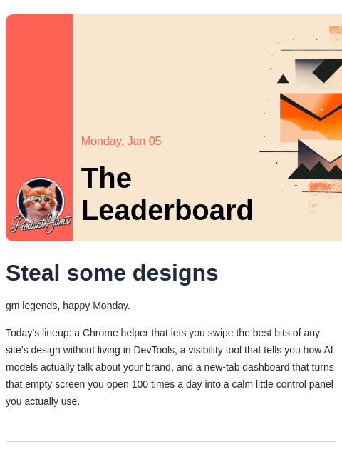 producthunt newsletter: 😸 Steal that website